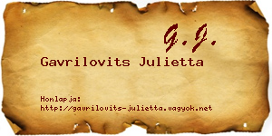 Gavrilovits Julietta névjegykártya